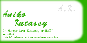 aniko kutassy business card